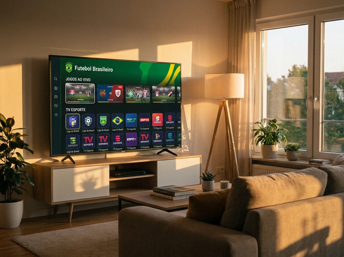 Smart TV Samsung exibindo app de streaming brasileiro